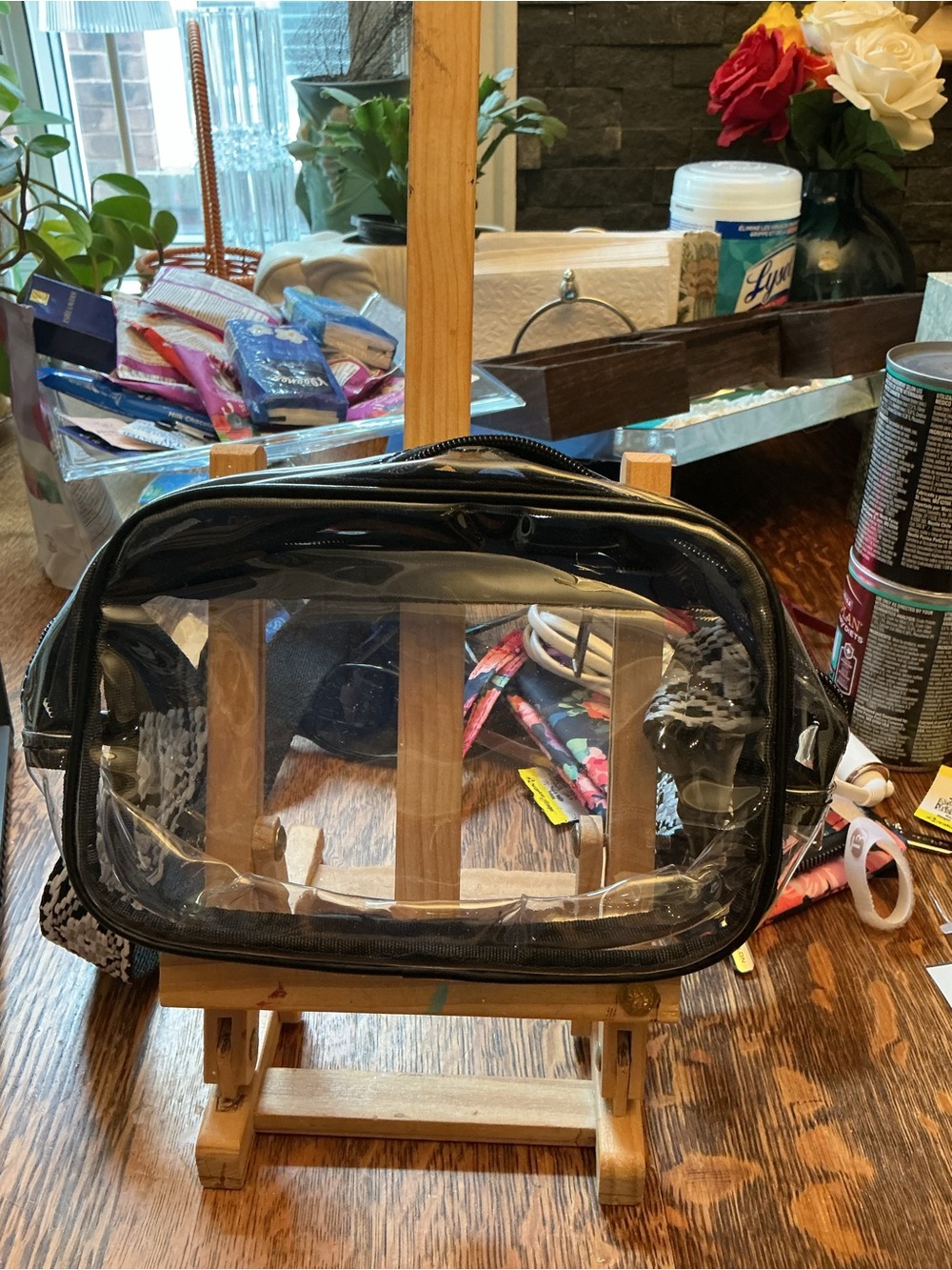 Clear stadium fanny pack with Black Trim